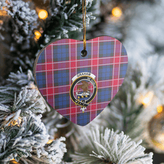 Clan Graham of Menteith Red Tartan Crest Heart Ceramic Ornament EX45 Graham of Menteith Red Tartan Tartan Christmas   