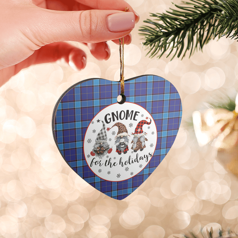 Clan Kirkcaldy Tartan Tartan Crest Gnome Heart Ceramic Ornament KA49 Kirkcaldy Tartan Tartan Christmas   