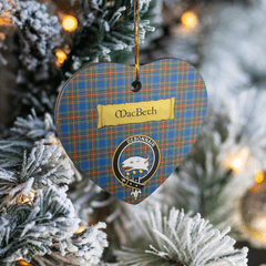 Clan MacBeth Ancient Tartan Crest Heart Ceramic Ornament OQ57 MacBeth Ancient Tartan Tartan Christmas   