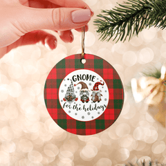 Clan Erskine Modern Tartan Tartan Crest Gnome Round Ceramic Ornament AE31 Erskine Modern Tartan Tartan Christmas   