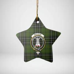 Clan MacLean Hunting Tartan Crest Star Ceramic Ornament JD86 MacLean Hunting Tartan Tartan Christmas   