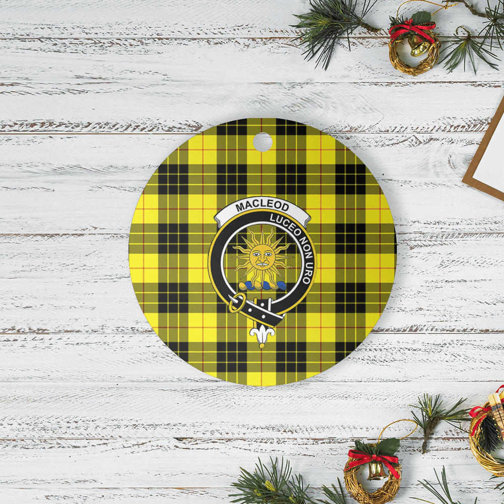 Clan MacLeod of Lewis Modern Tartan Crest Round Ceramic Ornament XJ99 MacLeod of Lewis Modern Tartan Tartan Christmas   