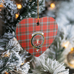 Clan Robertson Weathered Tartan Crest Heart Ceramic Ornament HV71 Robertson Weathered Tartan Tartan Christmas   