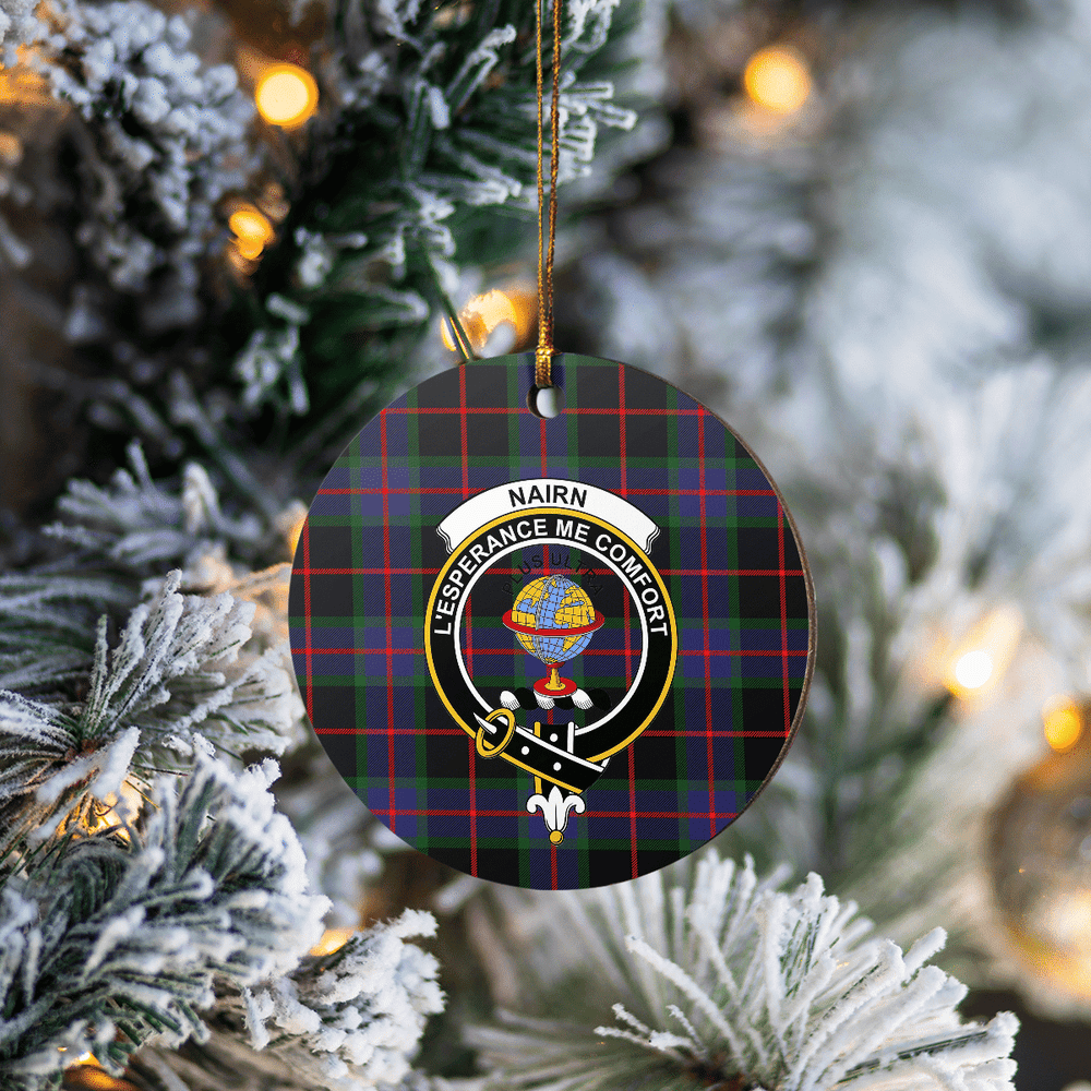 Clan Nairn Tartan Crest Round Ceramic Ornament JT92 Nairn Tartan Tartan Christmas   