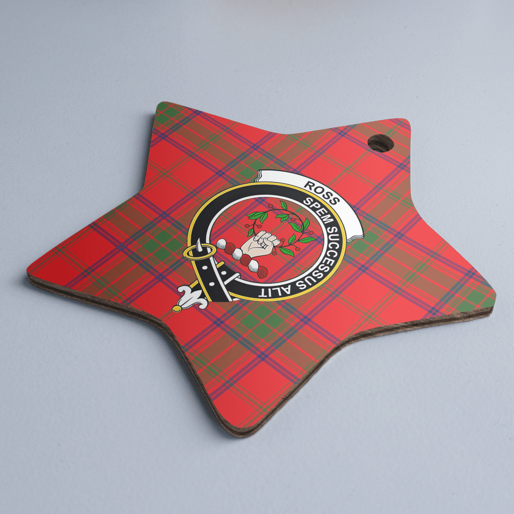 Clan Ross Modern Tartan Crest Star Ceramic Ornament GB39 Ross Modern Tartan Tartan Christmas   