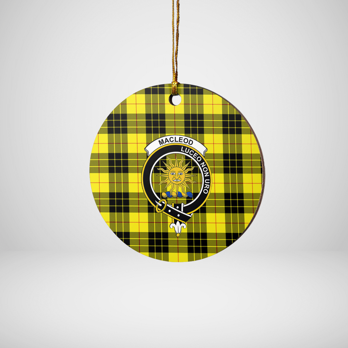 Clan MacLeod of Lewis Modern Tartan Crest Round Ceramic Ornament XJ99 MacLeod of Lewis Modern Tartan Tartan Christmas   