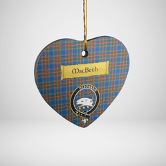 Clan MacBeth Ancient Tartan Crest Heart Ceramic Ornament OQ57 MacBeth Ancient Tartan Tartan Christmas   