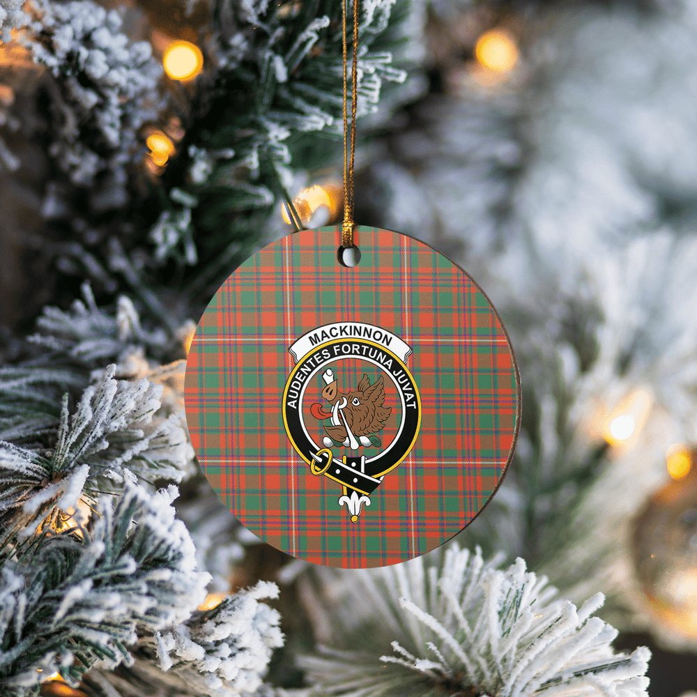 Clan MacKinnon Ancient Tartan Crest Round Ceramic Ornament CO28 MacKinnon Ancient Tartan Tartan Christmas   