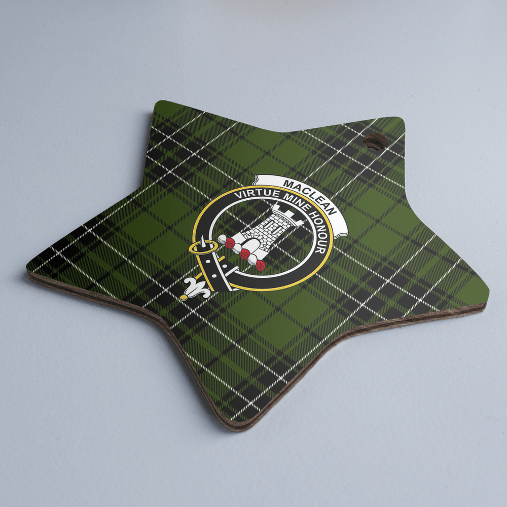 Clan MacLean Hunting Tartan Crest Star Ceramic Ornament JD86 MacLean Hunting Tartan Tartan Christmas   