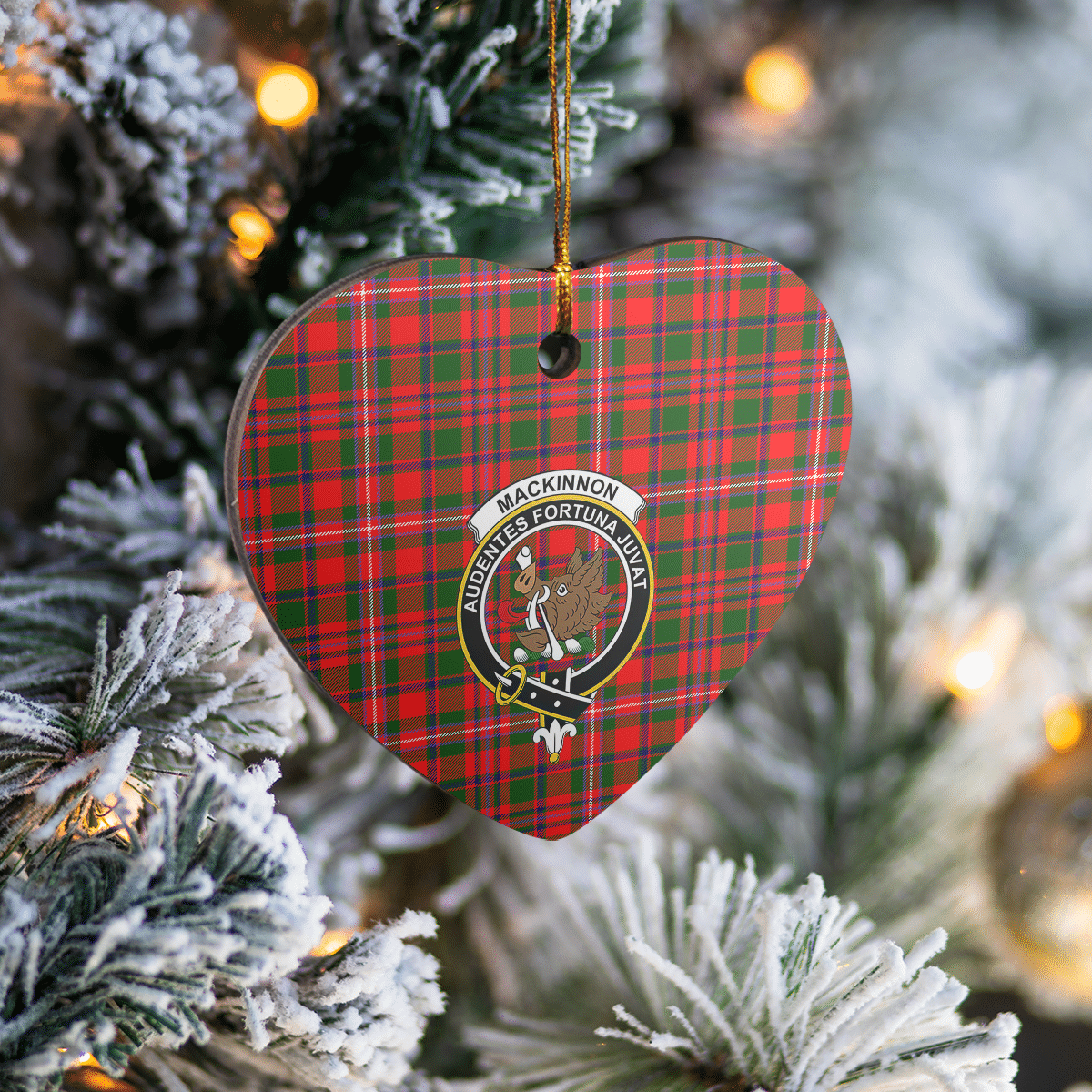 Clan MacKinnon Modern Tartan Crest Heart Ceramic Ornament NC23 MacKinnon Modern Tartan Tartan Christmas   
