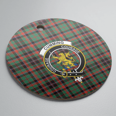 Clan Cumming Hunting Ancient Tartan Crest Round Ceramic Ornament UL56 Cumming Hunting Ancient Tartan Tartan Christmas   
