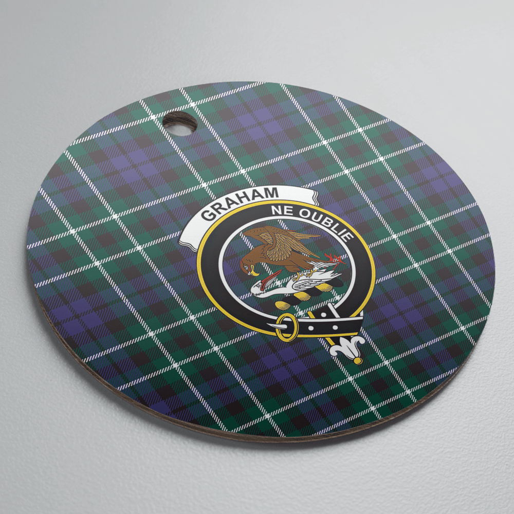 Clan Graham of Montrose Modern Tartan Crest Round Ceramic Ornament VL20 Graham of Montrose Modern Tartan Tartan Christmas   