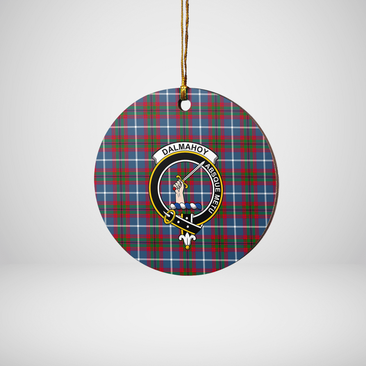 Clan Dalmahoy Tartan Crest Round Ceramic Ornament EY13 Dalmahoy Tartan Tartan Christmas   