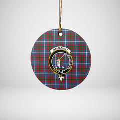 Clan Dalmahoy Tartan Crest Round Ceramic Ornament EY13 Dalmahoy Tartan Tartan Christmas   