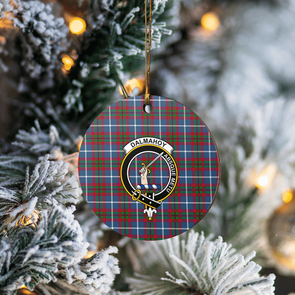 Clan Dalmahoy Tartan Crest Round Ceramic Ornament EY13 Dalmahoy Tartan Tartan Christmas   