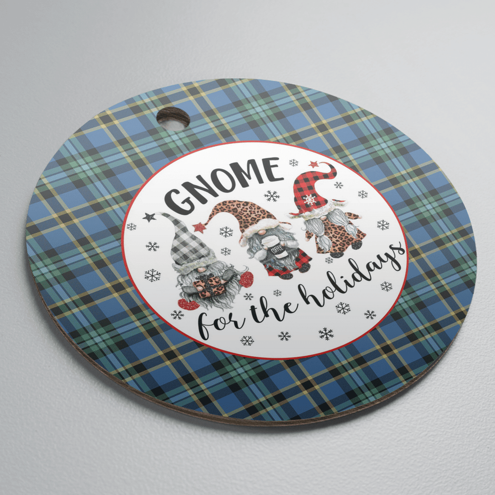 Clan Weir Ancient Tartan Tartan Crest Gnome Round Ceramic Ornament DX23 Weir Ancient Tartan Tartan Christmas   