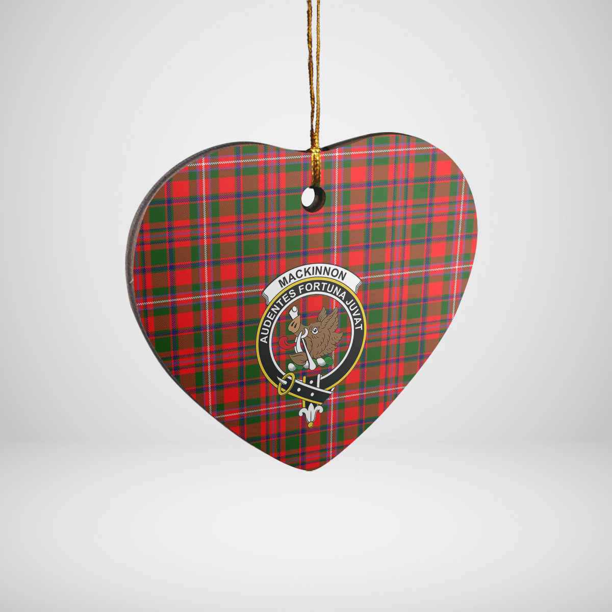 Clan MacKinnon Modern Tartan Crest Heart Ceramic Ornament NC23 MacKinnon Modern Tartan Tartan Christmas   