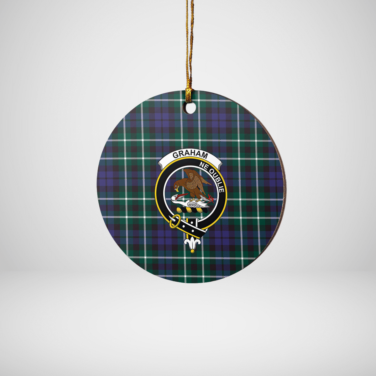Clan Graham of Montrose Modern Tartan Crest Round Ceramic Ornament VL20 Graham of Montrose Modern Tartan Tartan Christmas   
