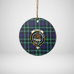 Clan Graham of Montrose Modern Tartan Crest Round Ceramic Ornament VL20 Graham of Montrose Modern Tartan Tartan Christmas   