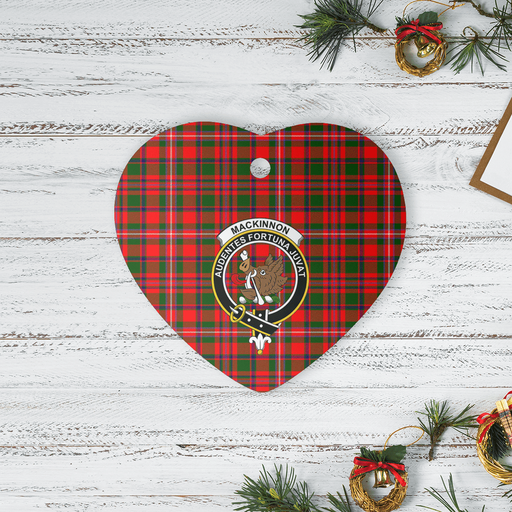 Clan MacKinnon Modern Tartan Crest Heart Ceramic Ornament NC23 MacKinnon Modern Tartan Tartan Christmas   
