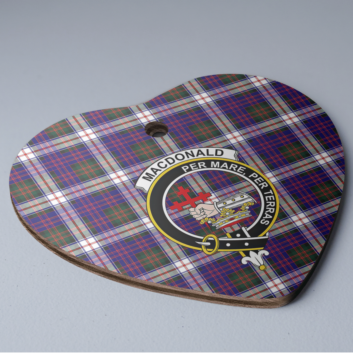 Clan MacDonald Dress Modern Tartan Crest Heart Ceramic Ornament MZ46 MacDonald Dress Modern Tartan Tartan Christmas   