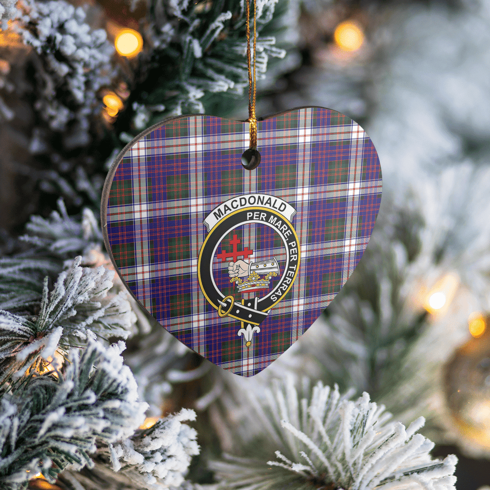 Clan MacDonald Dress Modern Tartan Crest Heart Ceramic Ornament MZ46 MacDonald Dress Modern Tartan Tartan Christmas   