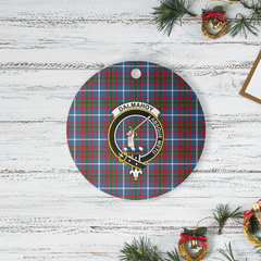 Clan Dalmahoy Tartan Crest Round Ceramic Ornament EY13 Dalmahoy Tartan Tartan Christmas   