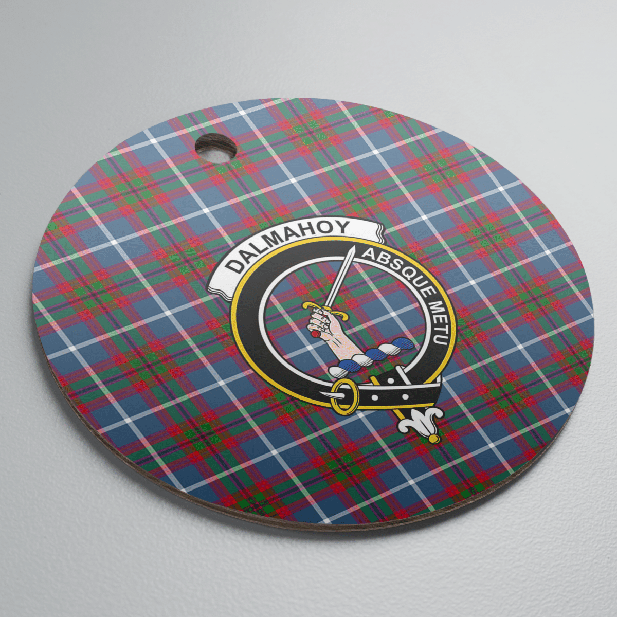 Clan Dalmahoy Tartan Crest Round Ceramic Ornament EY13 Dalmahoy Tartan Tartan Christmas   
