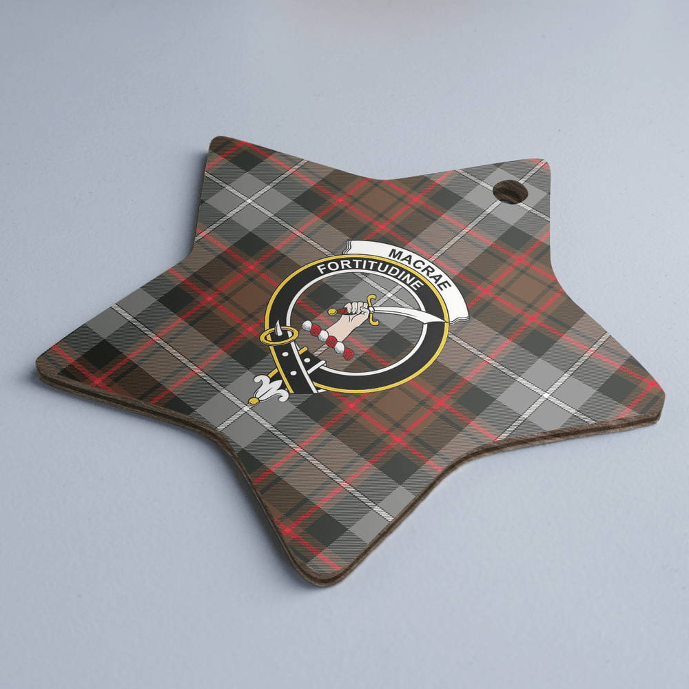 Clan MacRae Hunting Weathered Tartan Crest Star Ceramic Ornament WP70 MacRae Hunting Weathered Tartan Tartan Christmas   