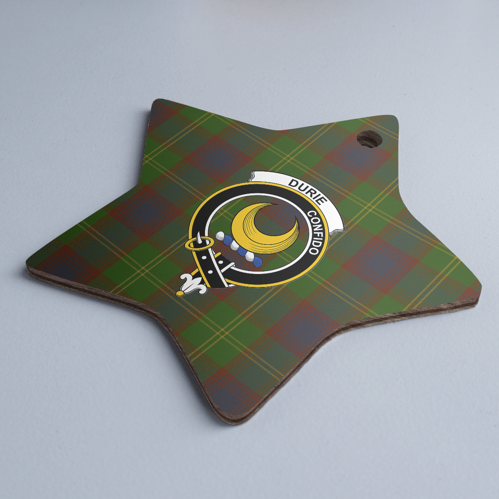 Clan Durie Tartan Crest Star Ceramic Ornament VT76 Durie Tartan Tartan Christmas   