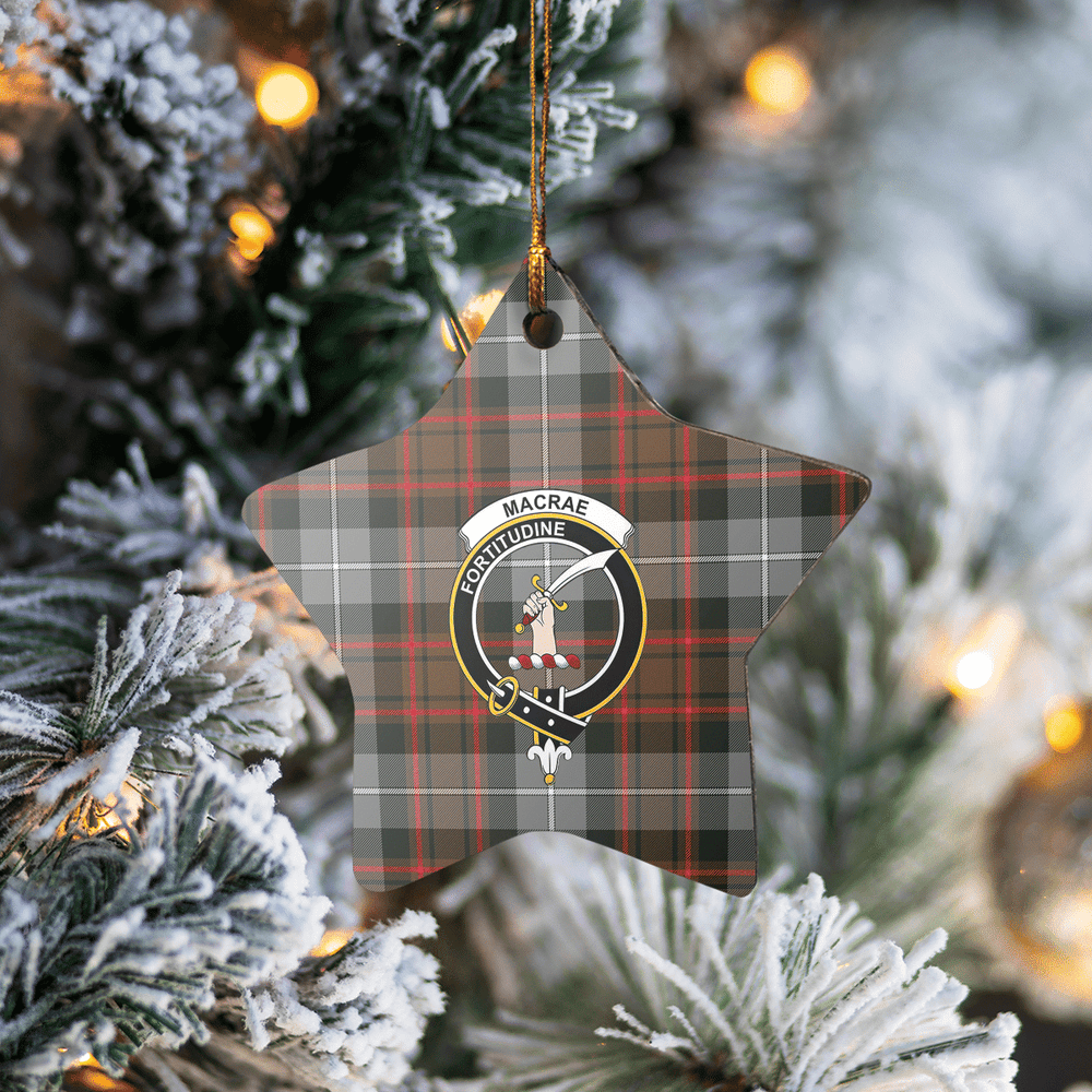 Clan MacRae Hunting Weathered Tartan Crest Star Ceramic Ornament WP70 MacRae Hunting Weathered Tartan Tartan Christmas   