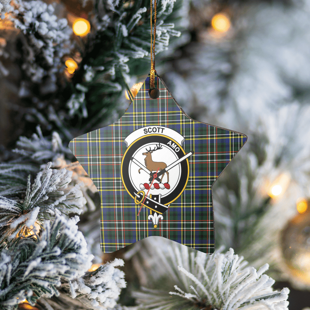 Clan Scott Green Modern Tartan Crest Star Ceramic Ornament DK19 Scott Green Modern Tartan Tartan Christmas   