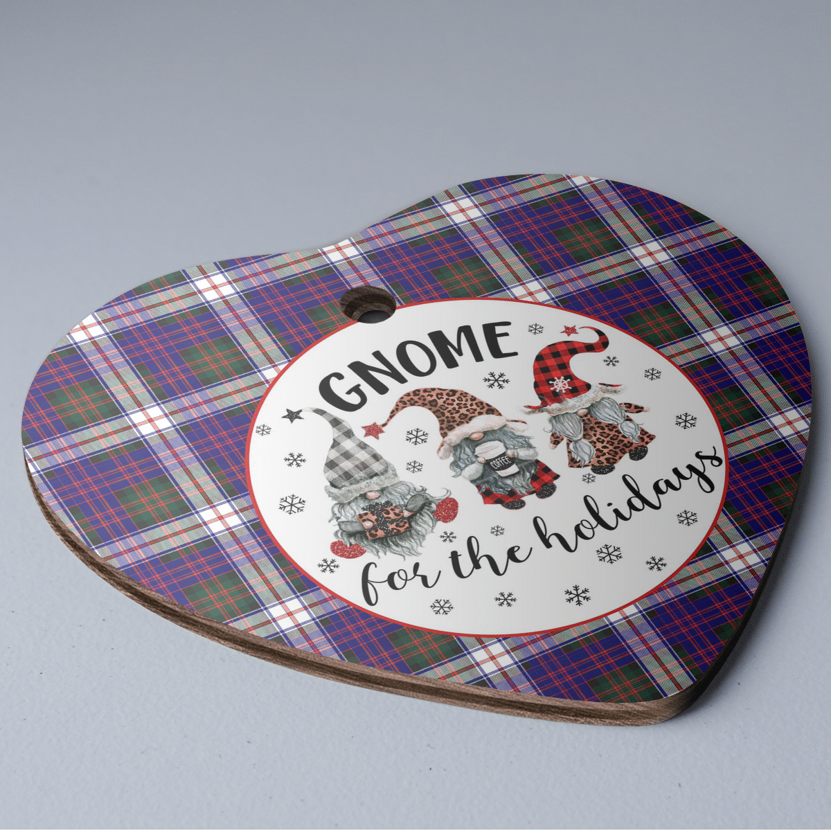 Clan MacDonald Dress Modern Tartan Tartan Crest Gnome Heart Ceramic Ornament RD74 MacDonald Dress Modern Tartan Tartan Christmas   