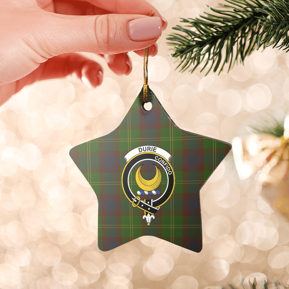 Clan Durie Tartan Crest Star Ceramic Ornament VT76 Durie Tartan Tartan Christmas   