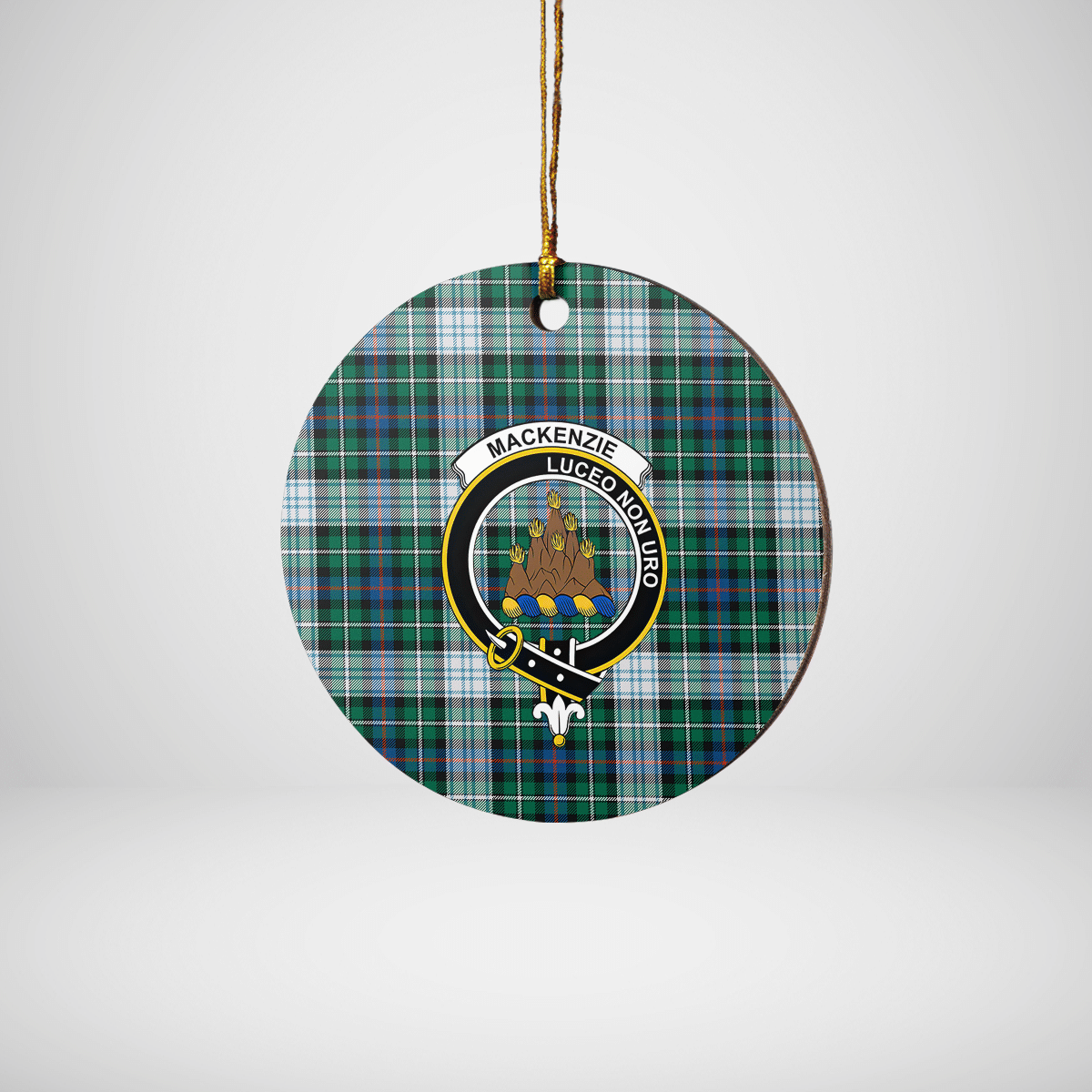 Clan MacKenzie Dress Ancient Tartan Crest Round Ceramic Ornament OP78 MacKenzie Dress Ancient Tartan Tartan Christmas   