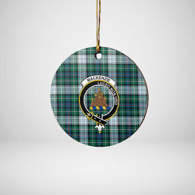 Clan MacKenzie Dress Ancient Tartan Crest Round Ceramic Ornament