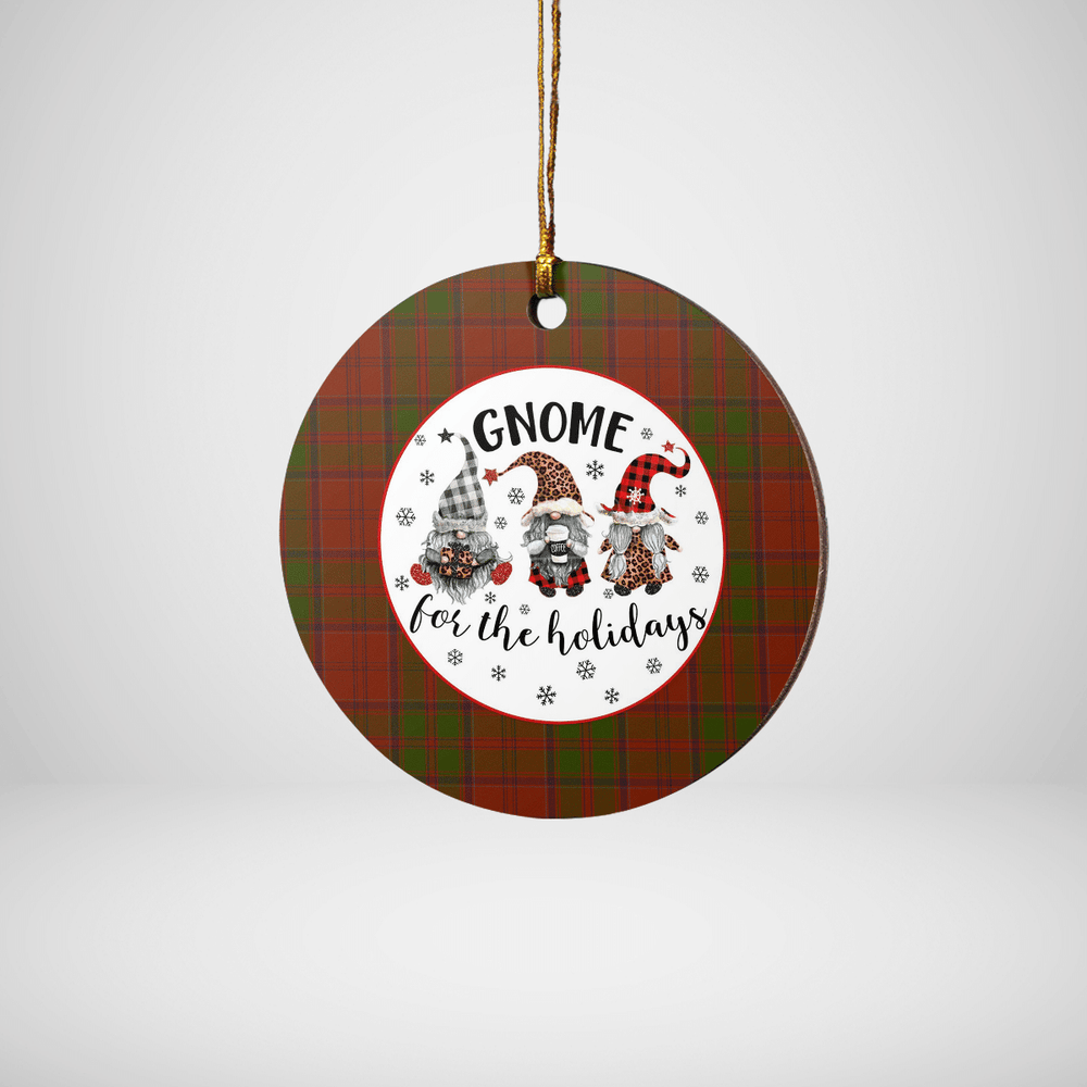 Clan Drummond Tartan Tartan Crest Gnome Round Ceramic Ornament GB71 Drummond Tartan Tartan Christmas   