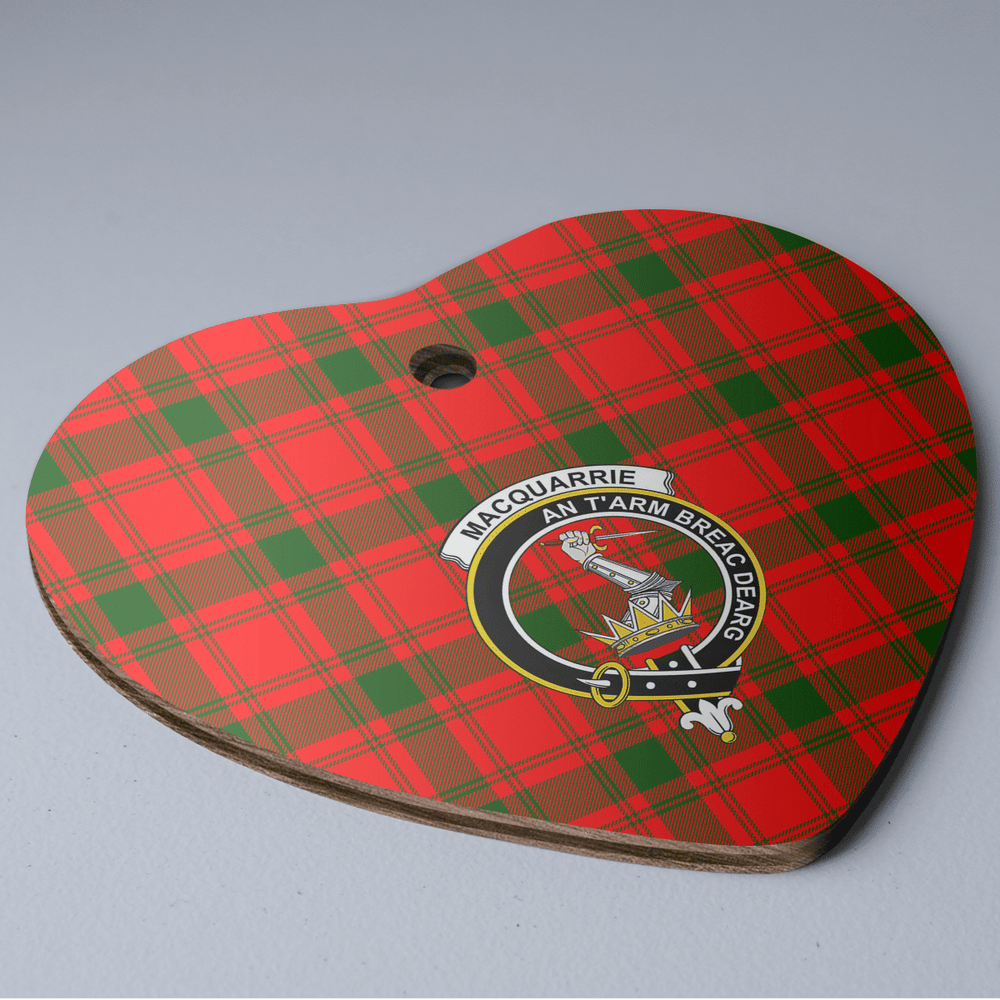 Clan MacQuarrie Modern Tartan Crest Heart Ceramic Ornament WU60 MacQuarrie Modern Tartan Tartan Christmas   