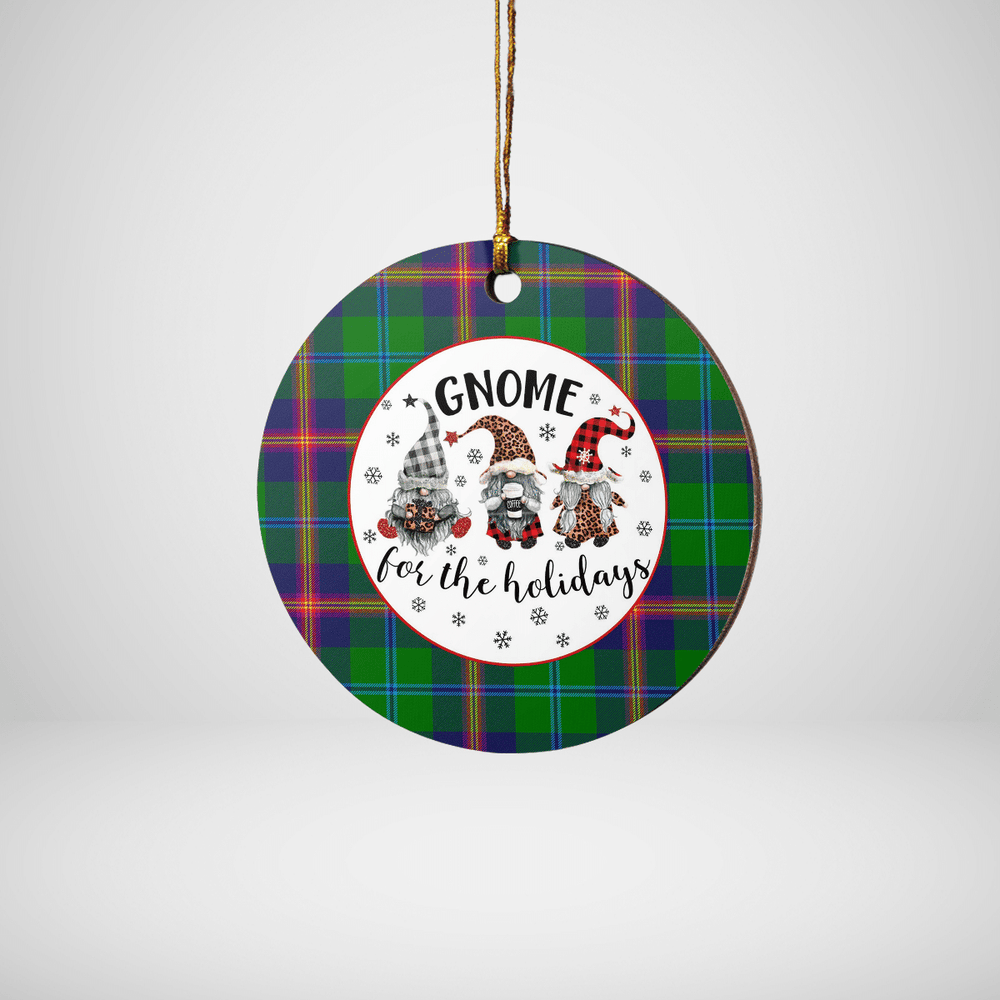 Clan Young Modern Tartan Tartan Crest Gnome Round Ceramic Ornament IA91 Young Modern Tartan Tartan Christmas   