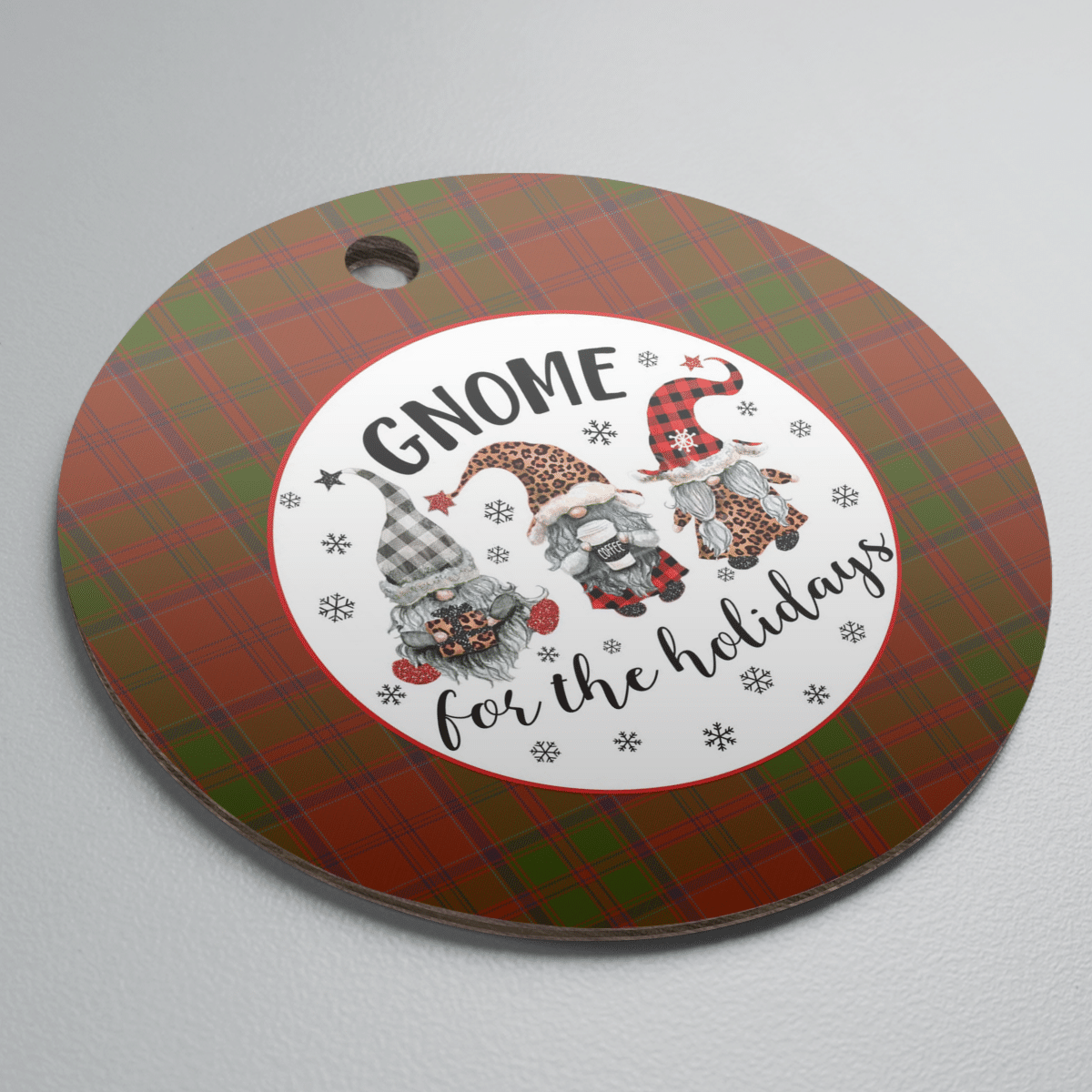 Clan Drummond Tartan Tartan Crest Gnome Round Ceramic Ornament GB71 Drummond Tartan Tartan Christmas   