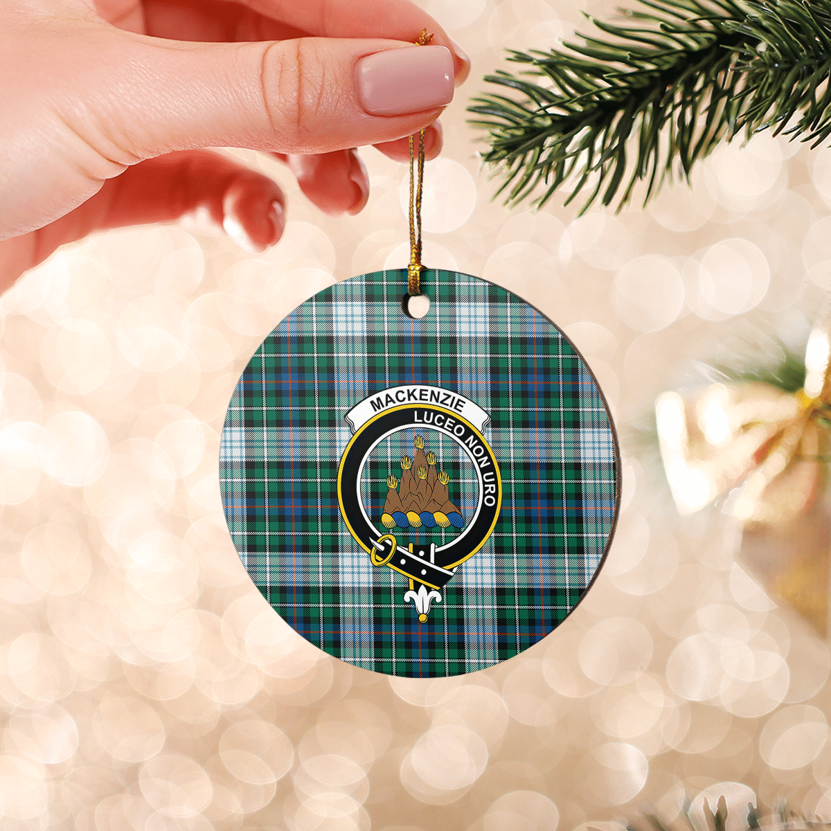 Clan MacKenzie Dress Ancient Tartan Crest Round Ceramic Ornament OP78 MacKenzie Dress Ancient Tartan Tartan Christmas   