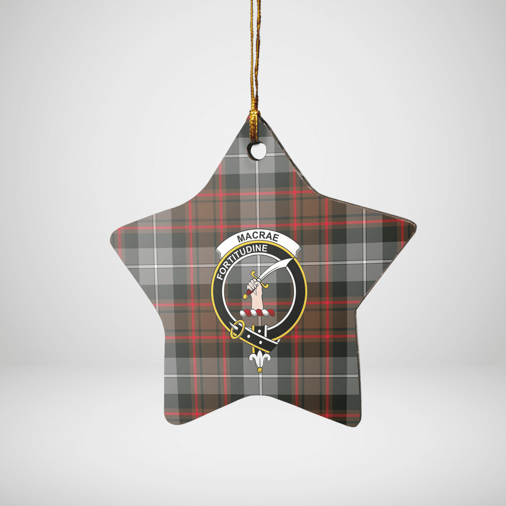 Clan MacRae Hunting Weathered Tartan Crest Star Ceramic Ornament WP70 MacRae Hunting Weathered Tartan Tartan Christmas   