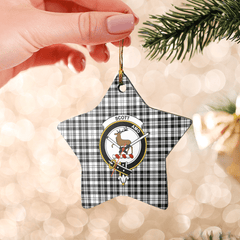 Clan Scott Black & White Modern Tartan Crest Star Ceramic Ornament OO44 Scott Black & White Modern Tartan Tartan Christmas   