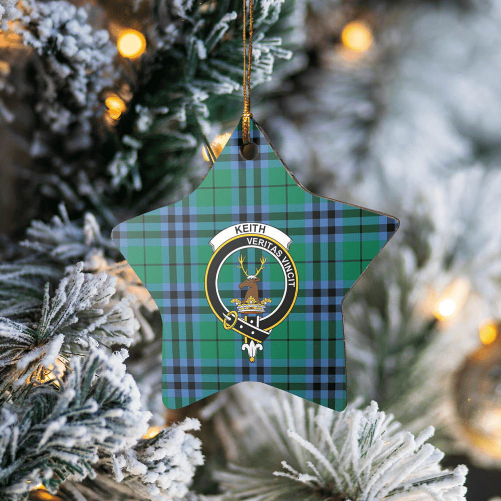Clan Keith Ancient Tartan Crest Star Ceramic Ornament UI71 Keith Ancient Tartan Tartan Christmas   