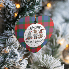 Clan Mar Tartan Tartan Crest Gnome Heart Ceramic Ornament SZ45 Mar Tartan Tartan Christmas   