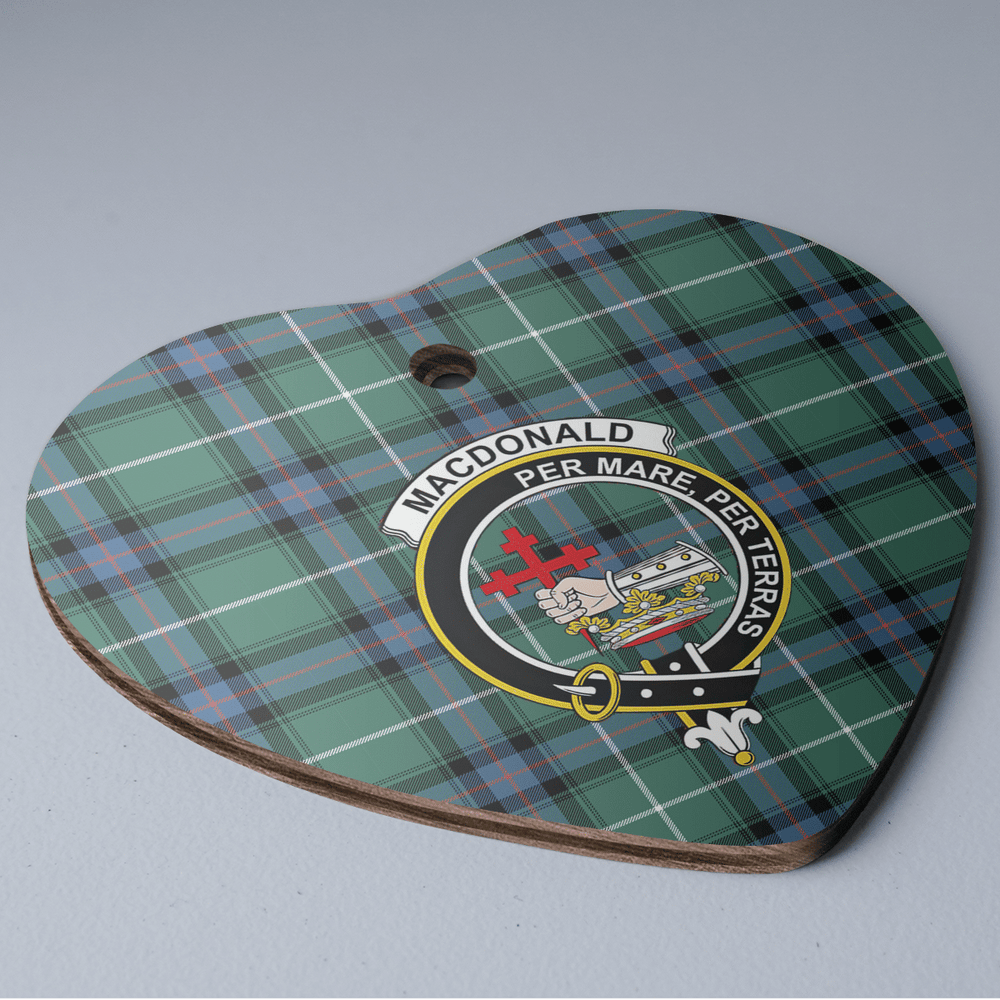 Clan MacDonald of the Isles Hunting Ancient Tartan Crest Heart Ceramic Ornament RS93 MacDonald of the Isles Hunting Ancient Tartan Tartan Christmas   