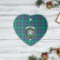 Clan Inglis Ancient Tartan Crest Heart Ceramic Ornament WI39 Inglis Ancient Tartan Tartan Christmas   