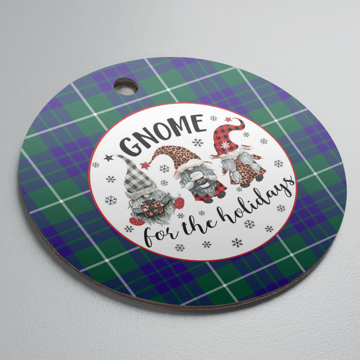 Clan Hamilton Hunting Modern Tartan Tartan Crest Gnome Round Ceramic Ornament GS11 Hamilton Hunting Modern Tartan Tartan Christmas   