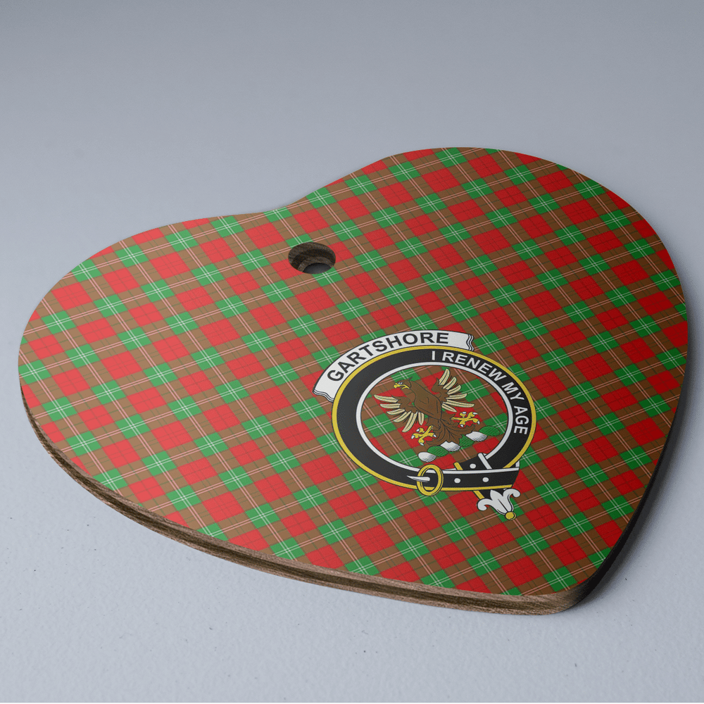 Clan Gartshore Tartan Crest Heart Ceramic Ornament GI83 Gartshore Tartan Tartan Christmas   