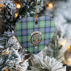 Clan Sutherland Old Ancient Tartan Crest Heart Ceramic Ornament CQ51 Sutherland Old Ancient Tartan Tartan Christmas   